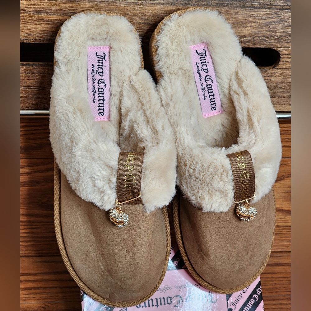 Juicy Couture Women's Darlene Natural Faux Fur Comfortable Mules Slippers - Picture 5 of 7